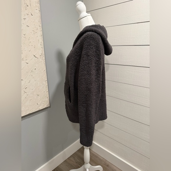 Barefoot Dreams Charcoal Gray Hooded Cardigan - Picture 2 of 8